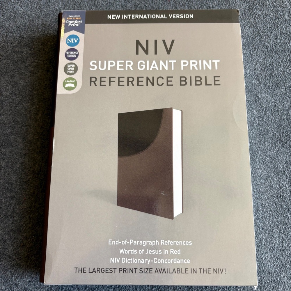 Zondervan NIV Super Giant Print Reference Bible Chocolate Leathersoft